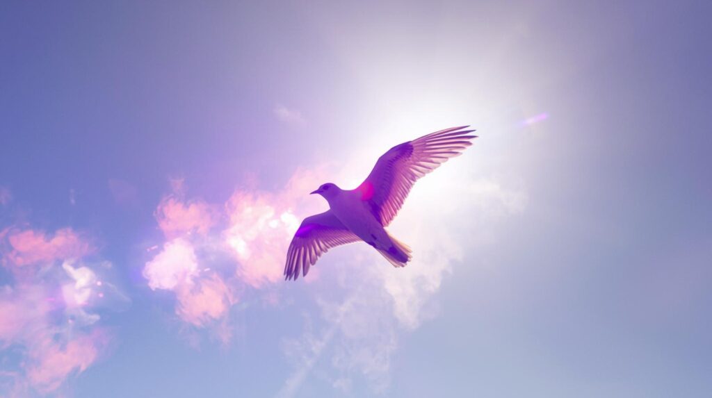 طائر يحلق في ألوان فوق بنفسجية غير مرئية للإنسان