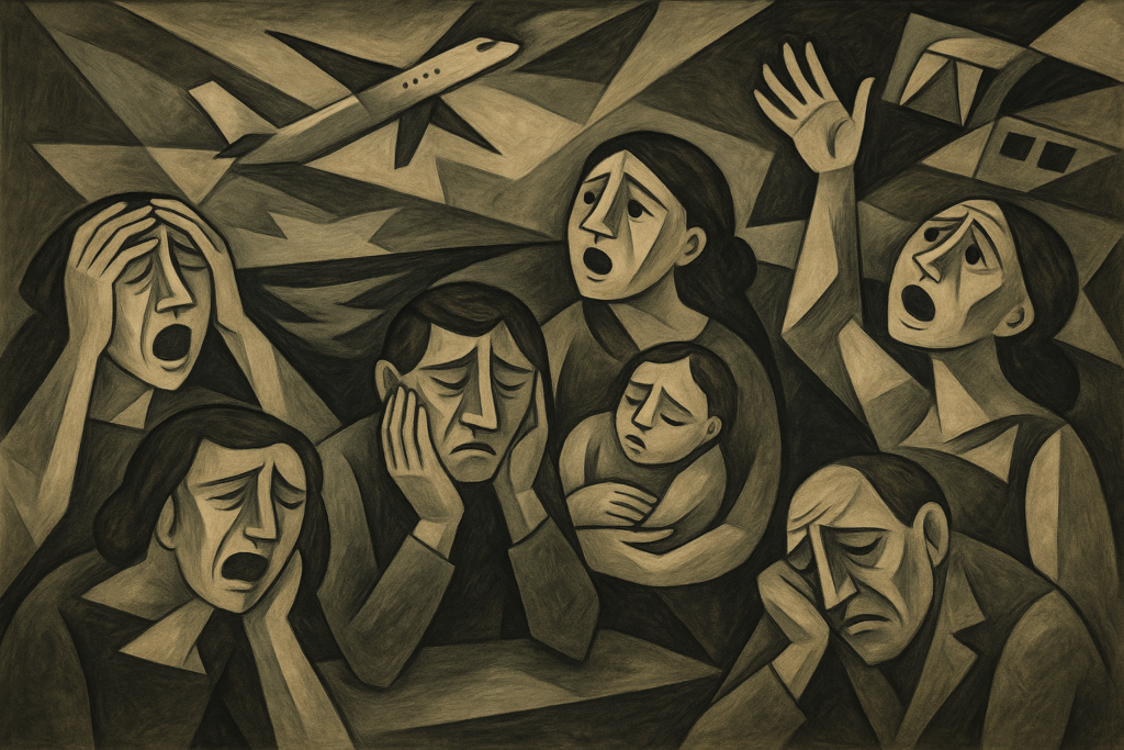 الفاجعة الإنسانية لاختفاء الرحلة MH370 لوحة بأسلوب بيكاسو تجسد الفاجعة الإنسانية وفقدان الثقة بعد اختفاء الرحلة MH370