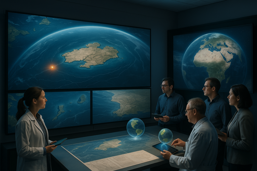 مشهد وثائقي علمي يشرح سيناريوهات غرق أتلانتس بين النيازك والزلازل والطوفان