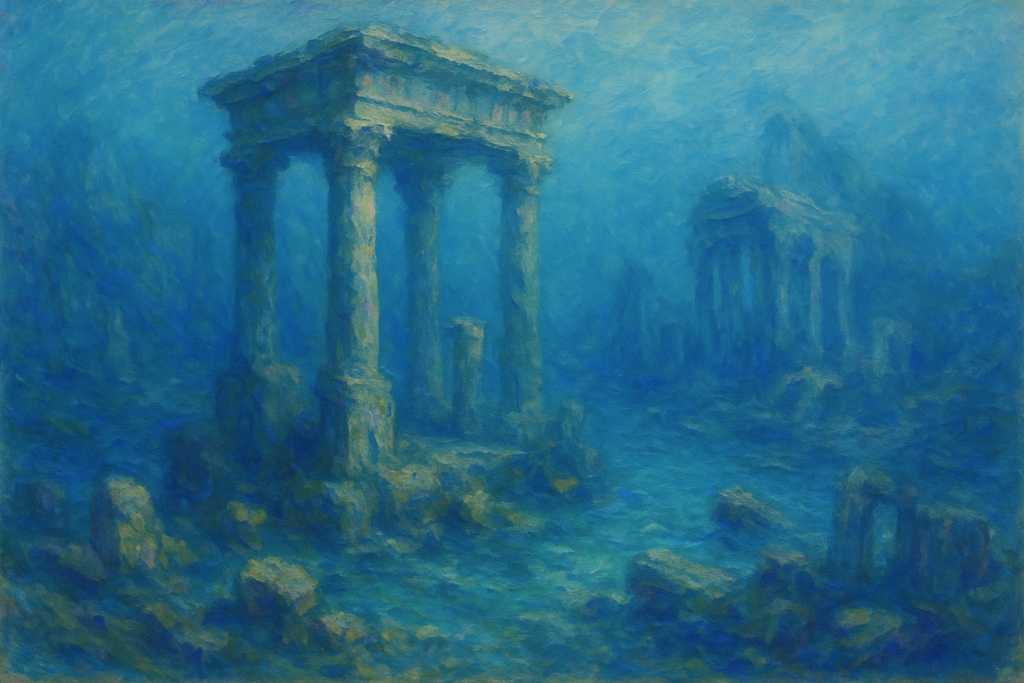 أطلال غارقة في أعماق البحر ترمز إلى أتلانتيس بين الحقيقة والأسطورة