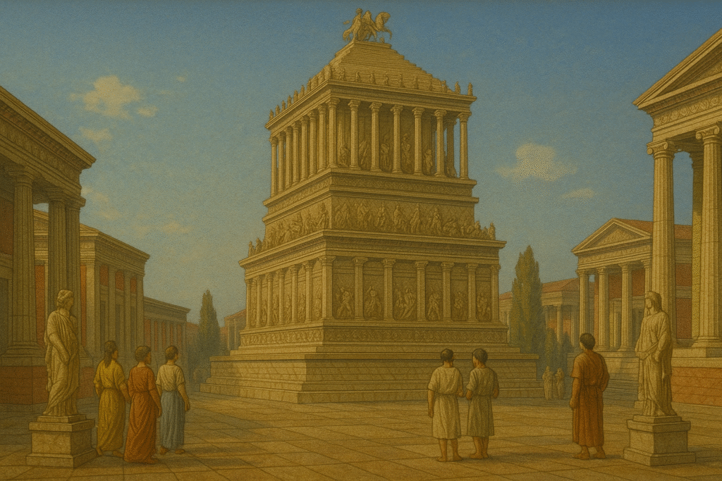 رسم تخيلي واقعي لضريح هاليكارناسوس