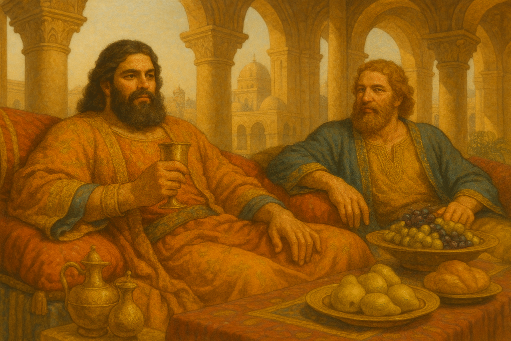 صورة تخيلية لترف وقوة قوم عاد