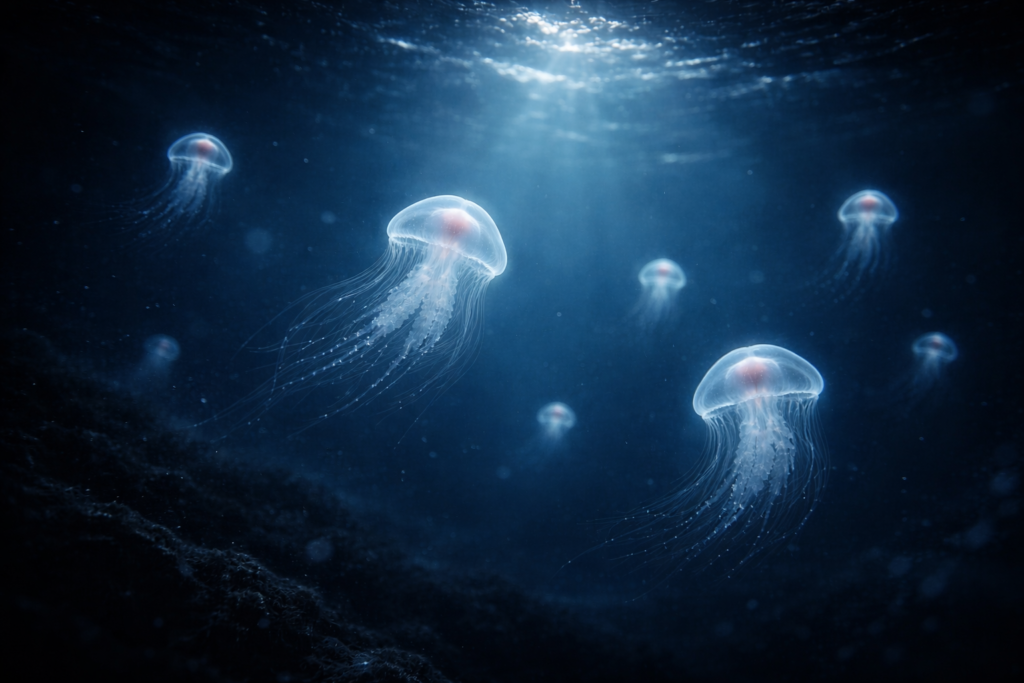 مجموعة من القناديل المضيئة ترمز لغموض القنديل الخالد