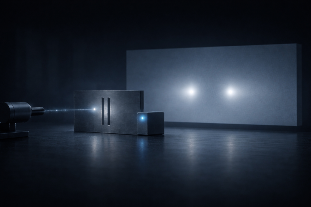 تأثير المراقبة في تجربة الشقّين المزدوجين اختفاء نمط التداخل في تجربة الشقّين المزدوجين عند مراقبة الإلكترون