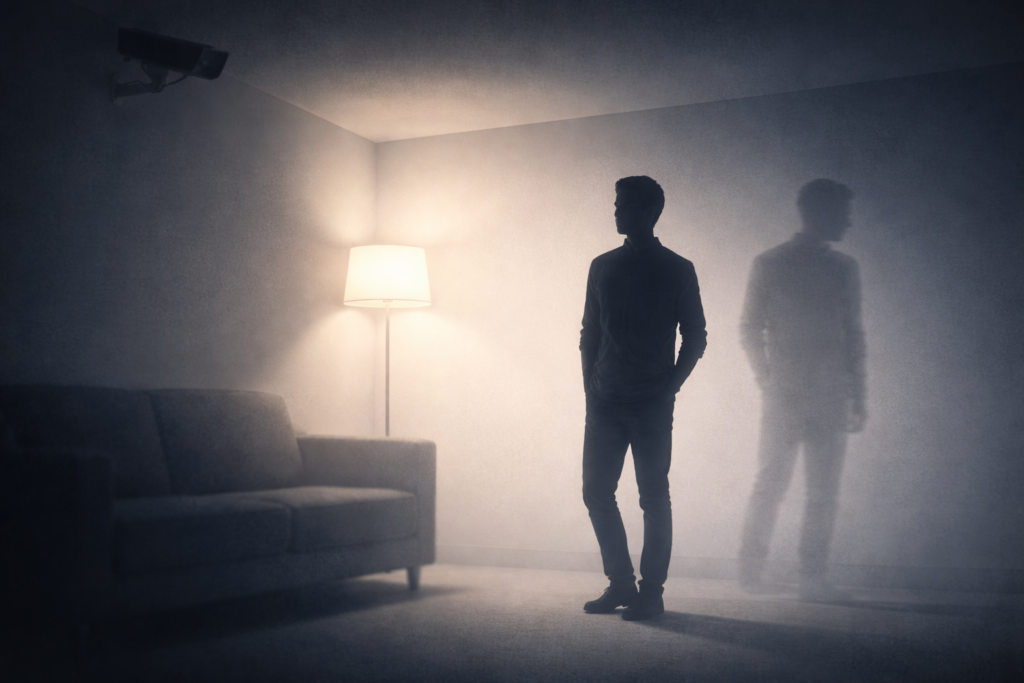 المراقبة والسلوك في تجربة الشقّين المزدوجين تشبيه بصري يوضح تأثير المراقبة على السلوك الإنساني المرتبط بتجربة الشقّين المزدوجين