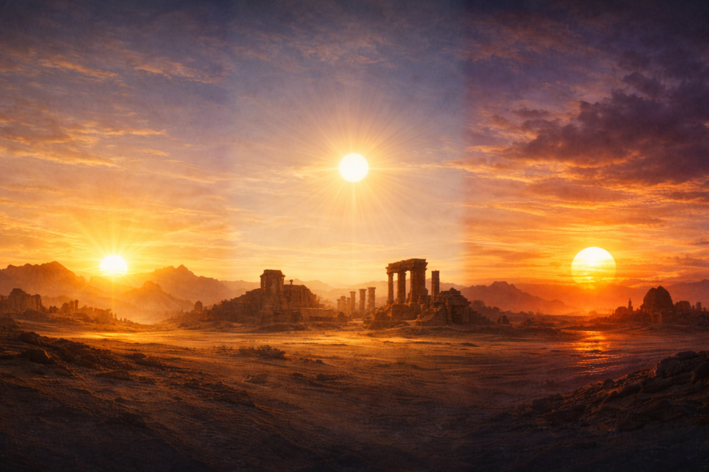 تقسيم عمر الأمم في الحديث النبوي عمر الأمم بين اليهود والنصارى والمسلمين مقسم إلى مراحل ضوئية رمزية