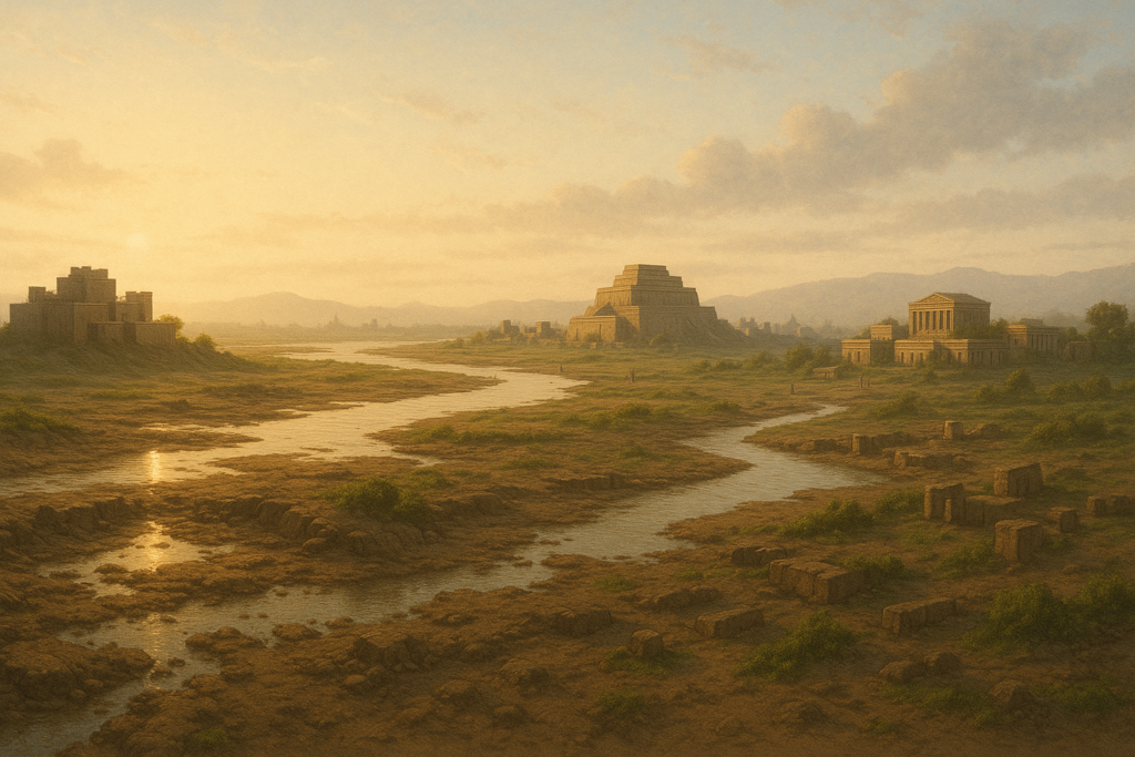 أراضٍ خصبة ومدن قديمة ناشئة بعد انحسار مياه الطوفان وبداية حياة جديدة