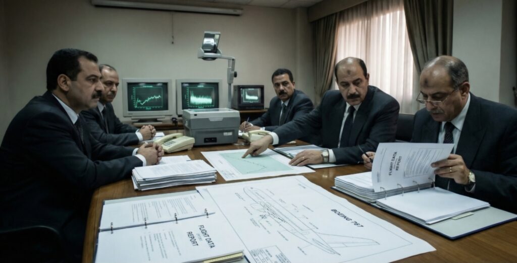 لغز الطائرة المصرية 990 واجتماع مسؤولي هيئة الطيران المدني المصرية عام 1999 لمناقشة أسباب السقوط